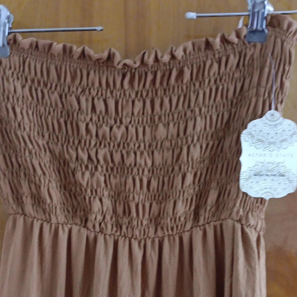 Altar'd State Chocolate Strapless Maxi Dress - Picture 3 of 6